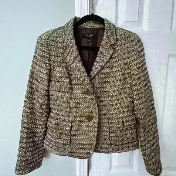 Talbots Women’s Tweed Blazer Women’s 4 Brown - Picture 1 of 3